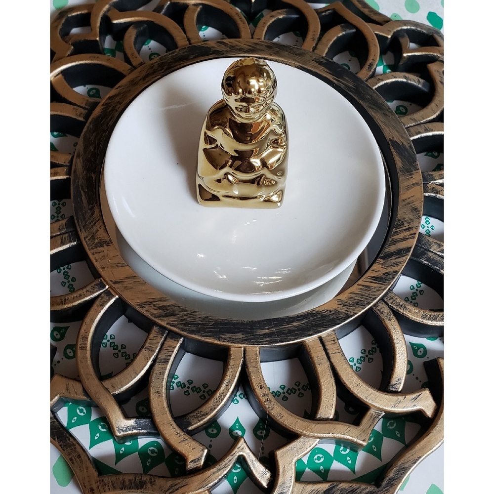 Gold Tone Zen Ring/Jewerly Tray
